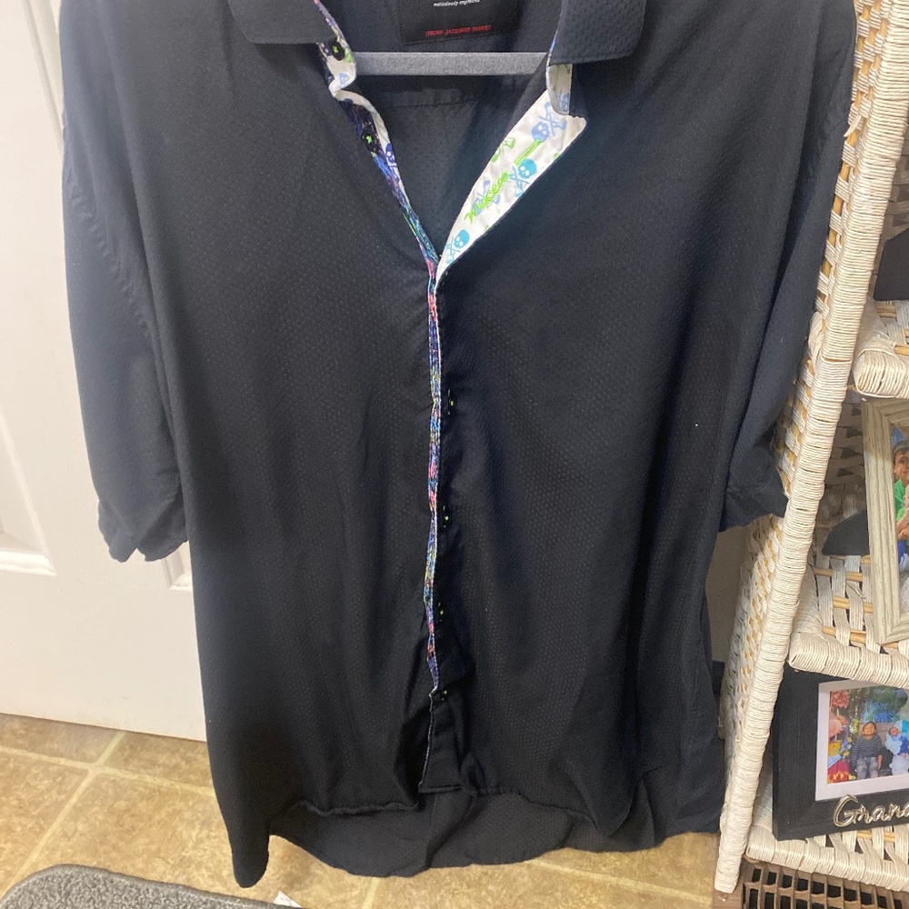 Maceoo black button down men’s shirt